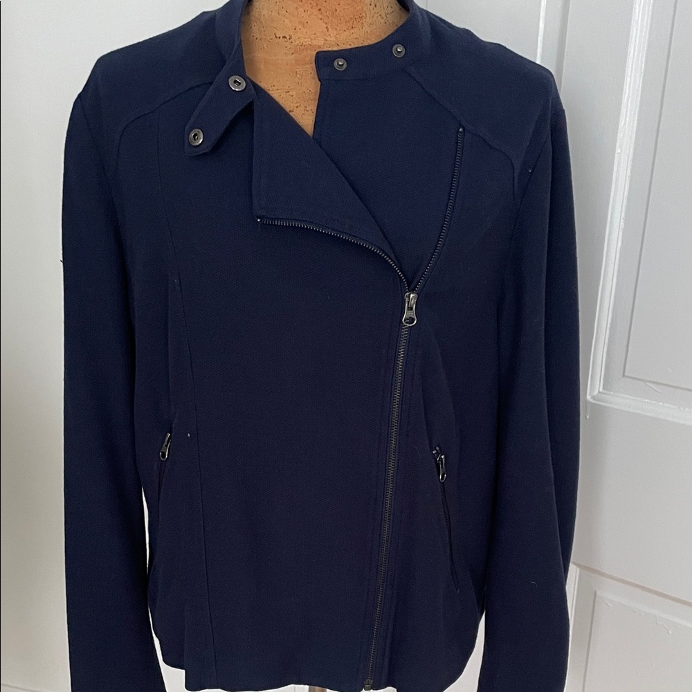 Boden Navy Moto Blazer Jacket 18